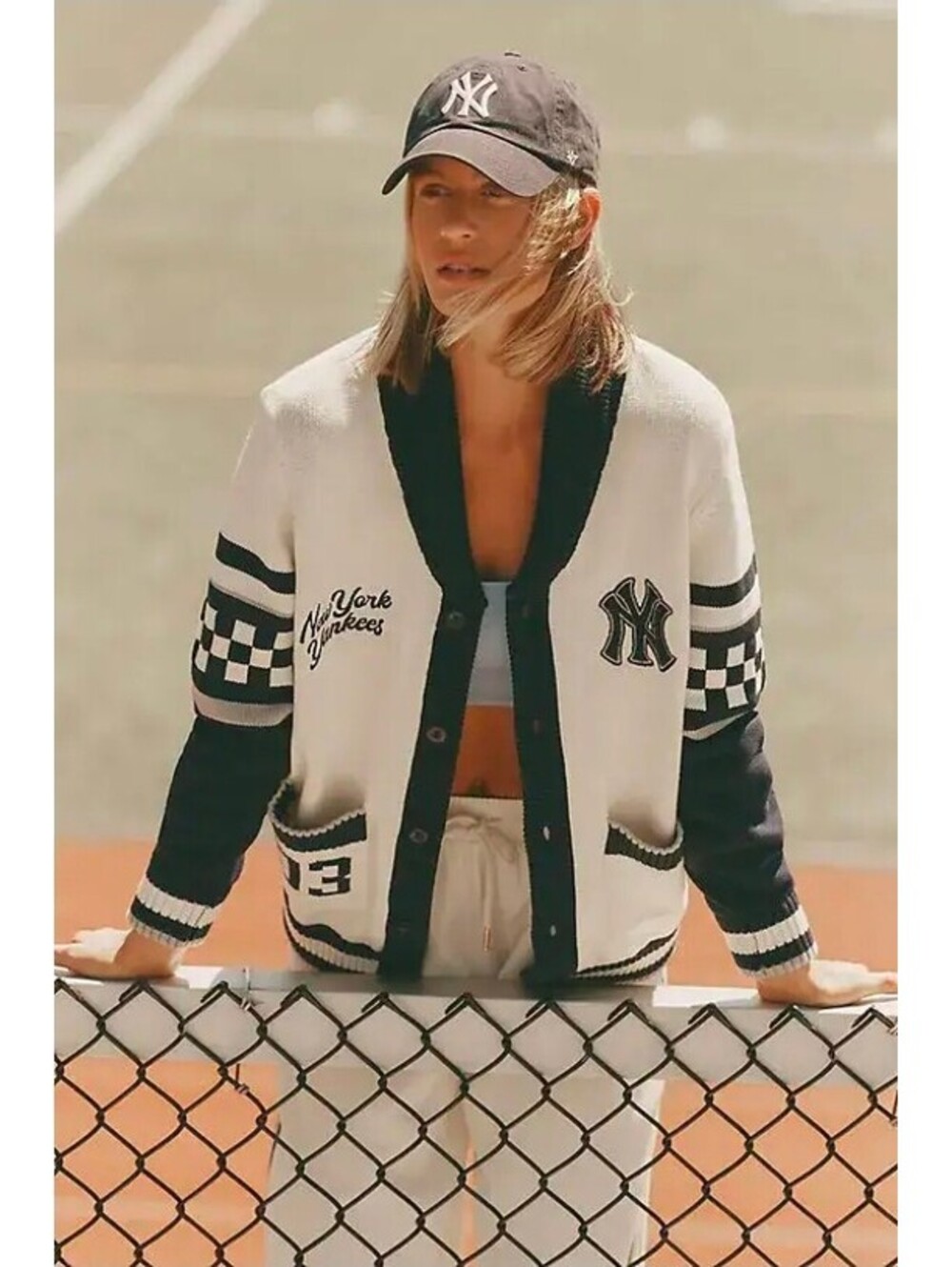 The Wild Collective x Anthropologie NY Yankees MLB Cardigan Sweater. Size M